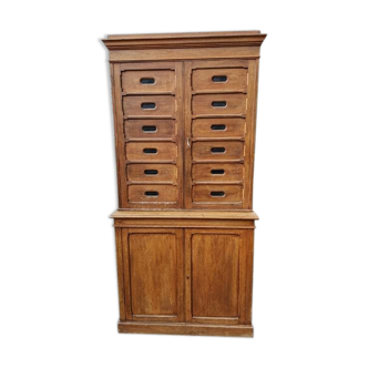 Solid oak store furniture with label door on doors