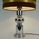 1970s table lamp aro-leuchten chrome base brown velvet lampshade