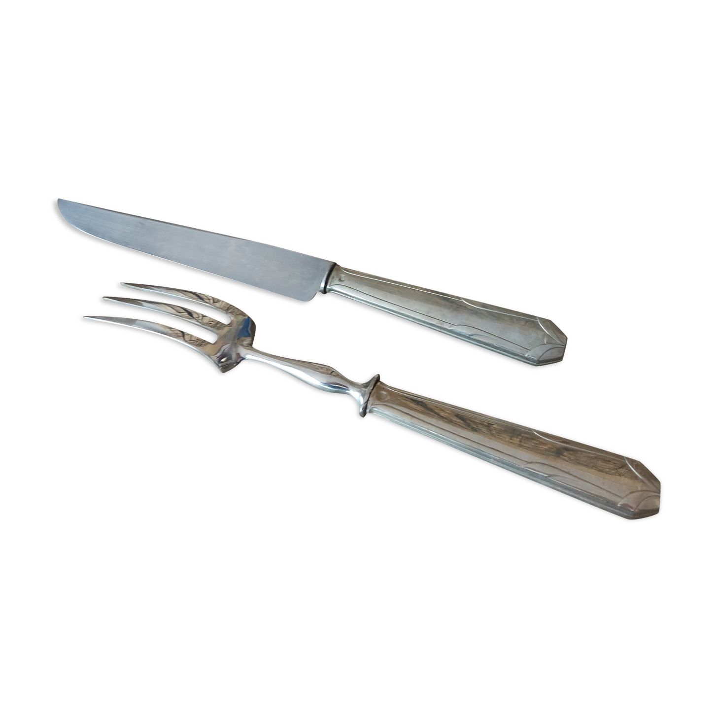 Art Deco silver leg meat serving box