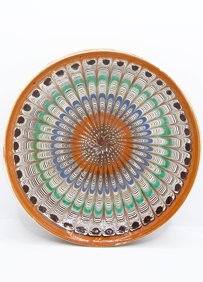 Romanian and vintage dessert plate from Horezu