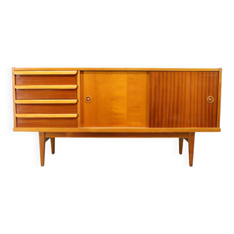 Mid-century teak and maple sideboard, Czechoslovakia, 1960s