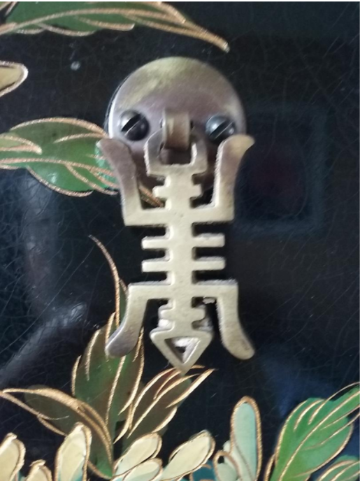 TV cabinet, hi-fi in decorated lacquered wood