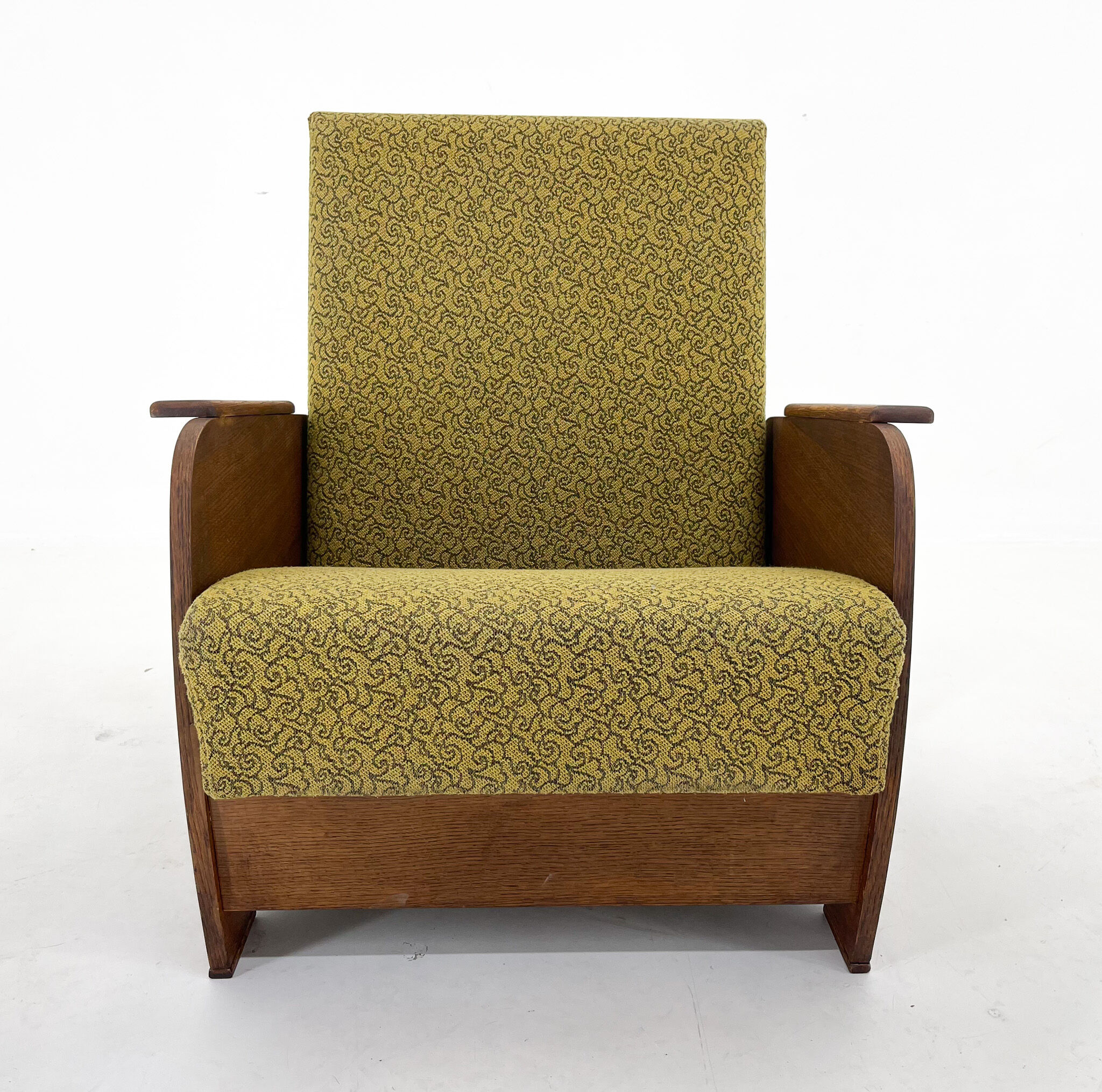 1960s armchair convertible to daybed, czechoslovakia