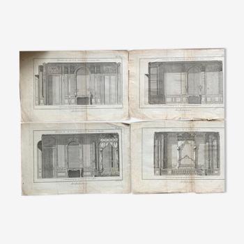 Jacques Renaud Bernard, Set of 5 architectural engravings, eighteenth century