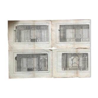 Jacques Renaud Bernard, Set of 5 architectural engravings, eighteenth century