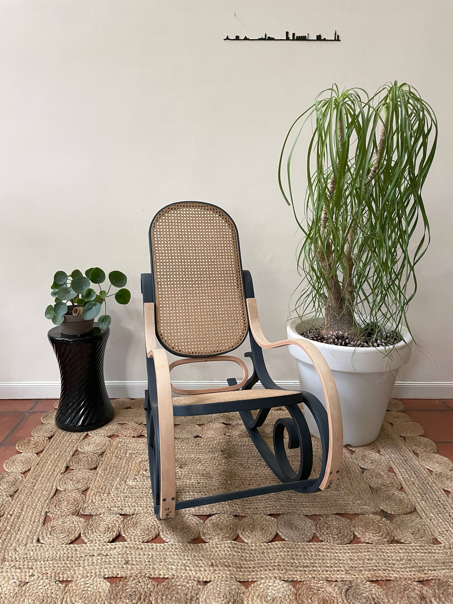 Fauteuil à bascule Bentwood gris Paris/brut