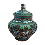 Pot covered in enamelled bronze