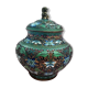 Pot covered in enamelled bronze