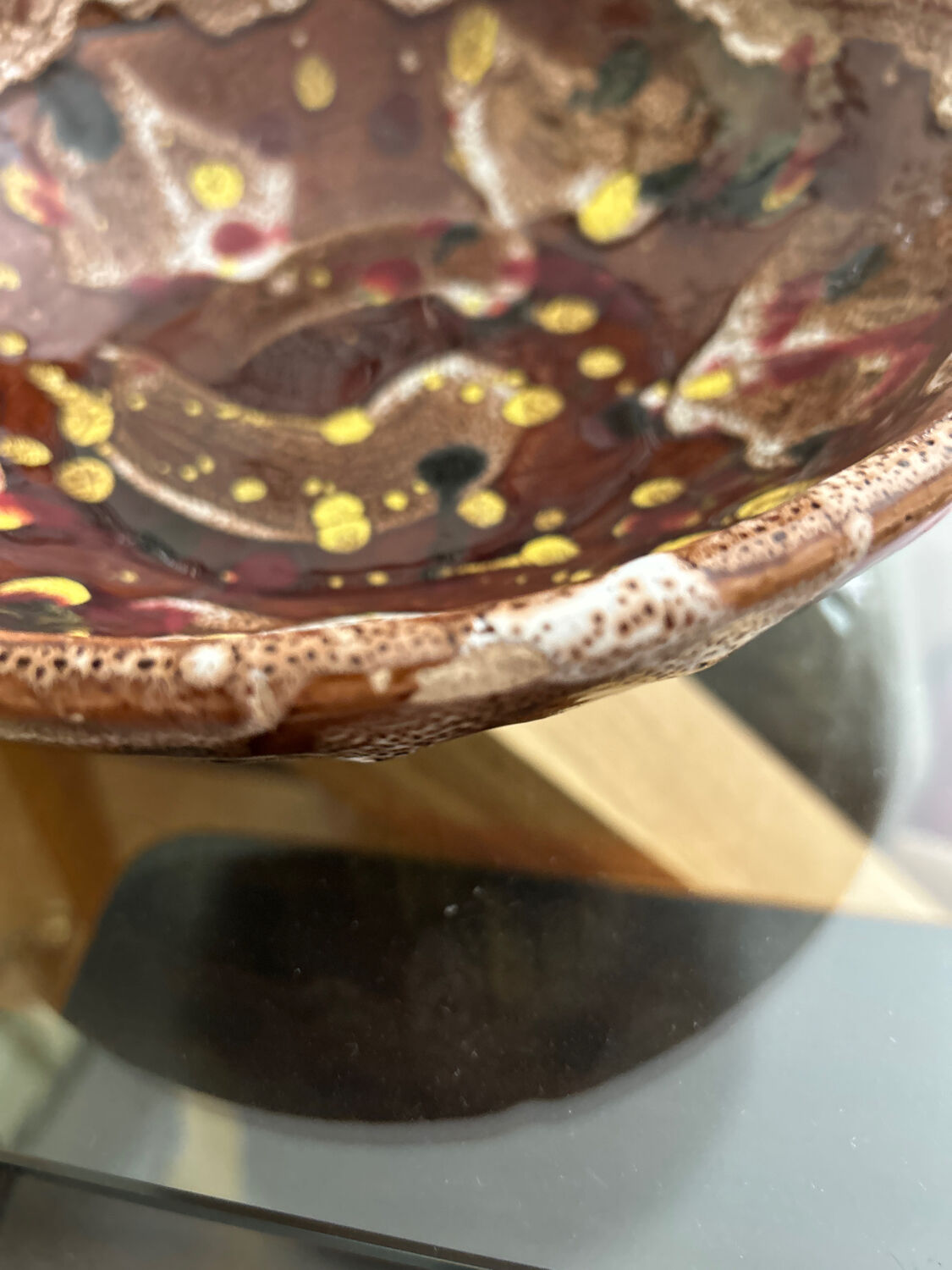 Glazed ceramic salad bowl