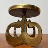 Vintage brutalist metal candle holders, 1970s, set of 2