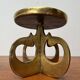 Vintage brutalist metal candle holders, 1970s, set of 2