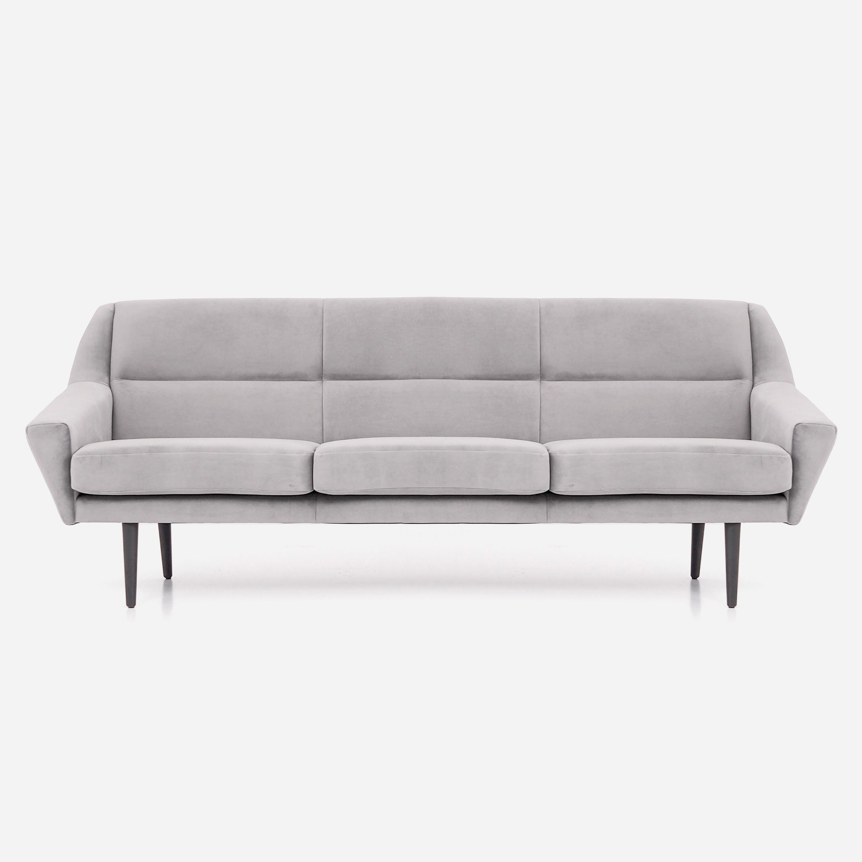 Canapé skagen argent velour, design scandinave