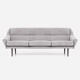 Canapé skagen argent velour, design scandinave