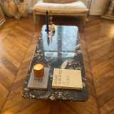 Minimalist design table in black marble Vintage Terrazzo