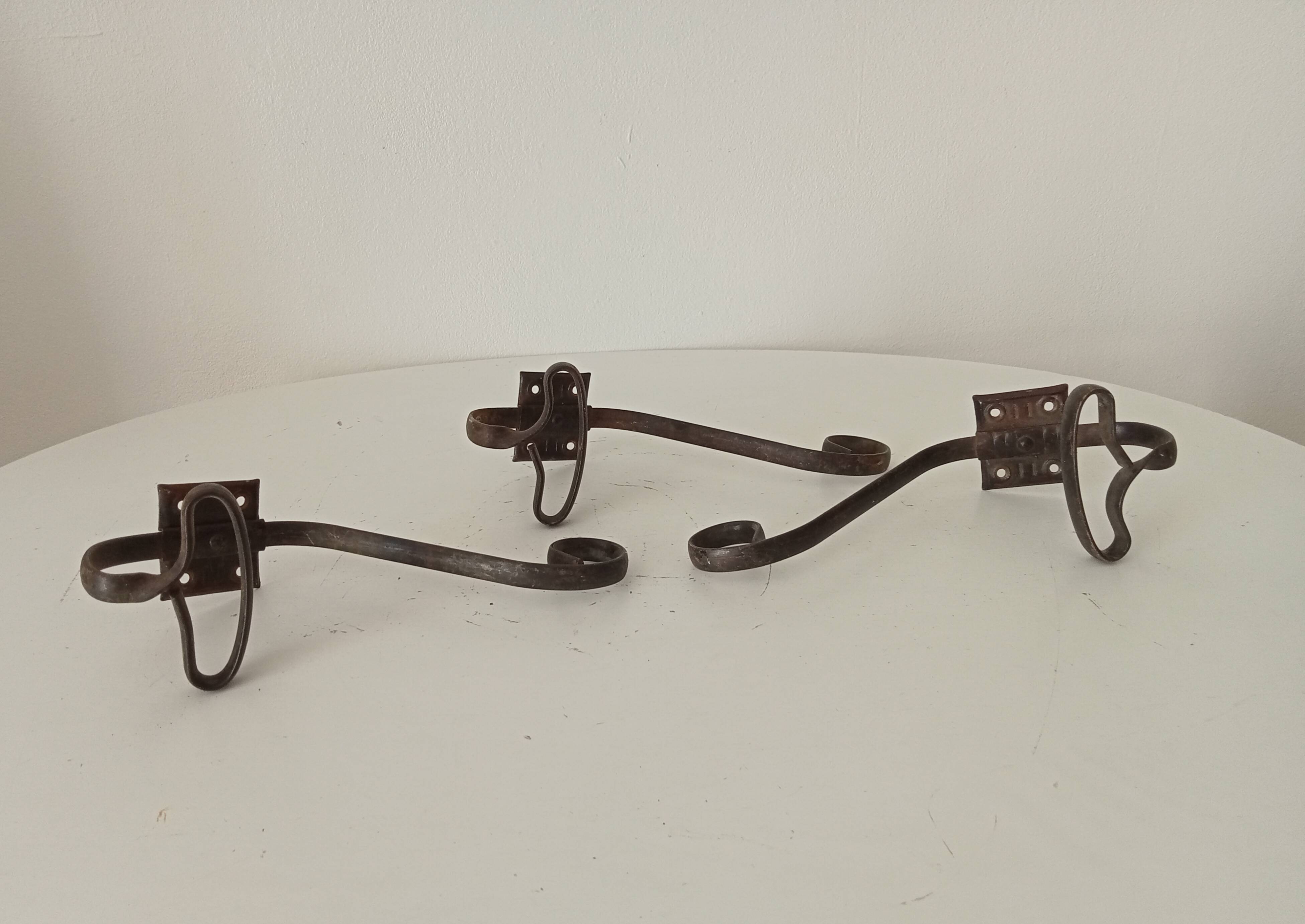 Set of 3 vintage coat hooks.