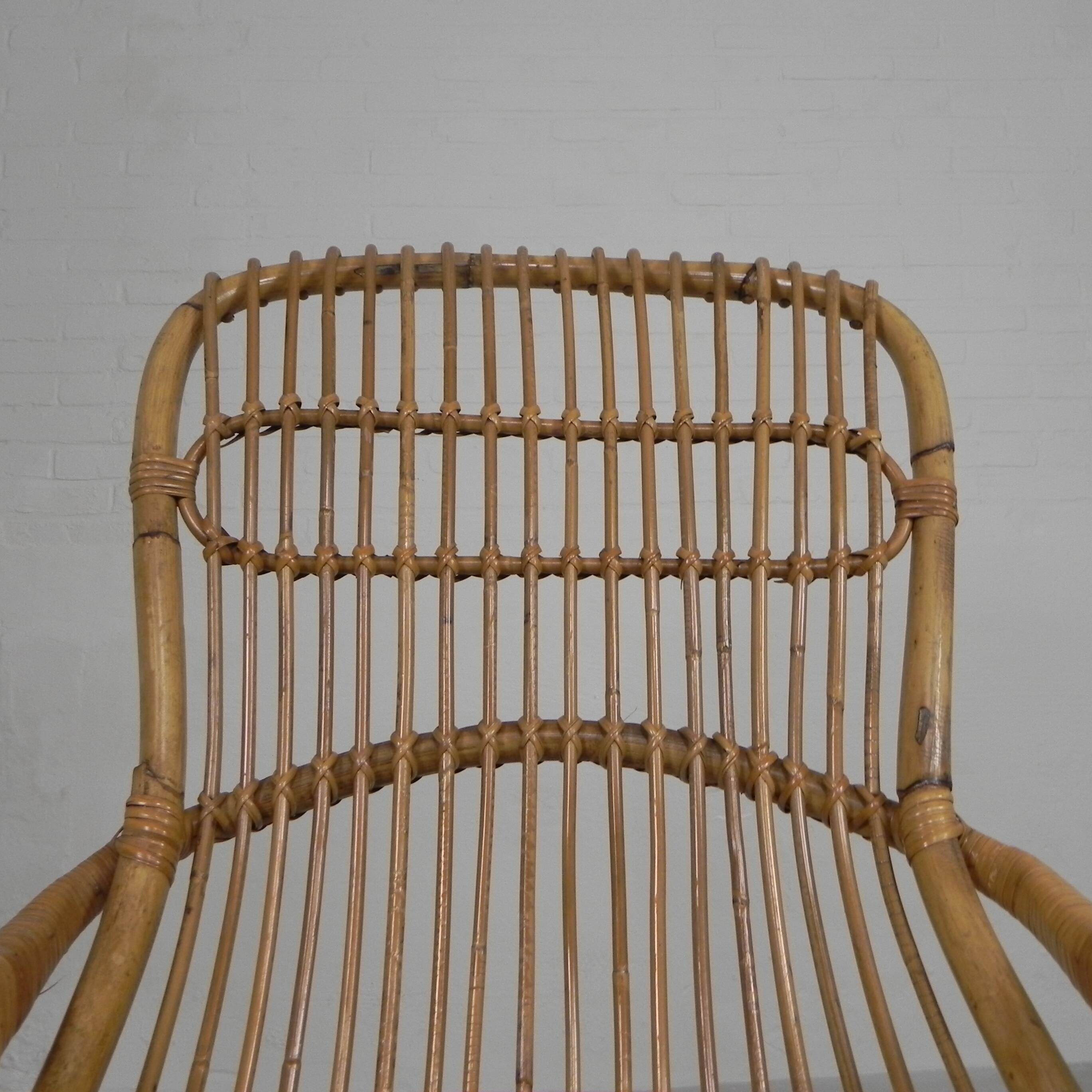 Bamboo armchair by Tito Agnoli, 1960s