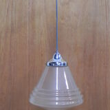 Art Deco hanging lamp with frosted glass shade