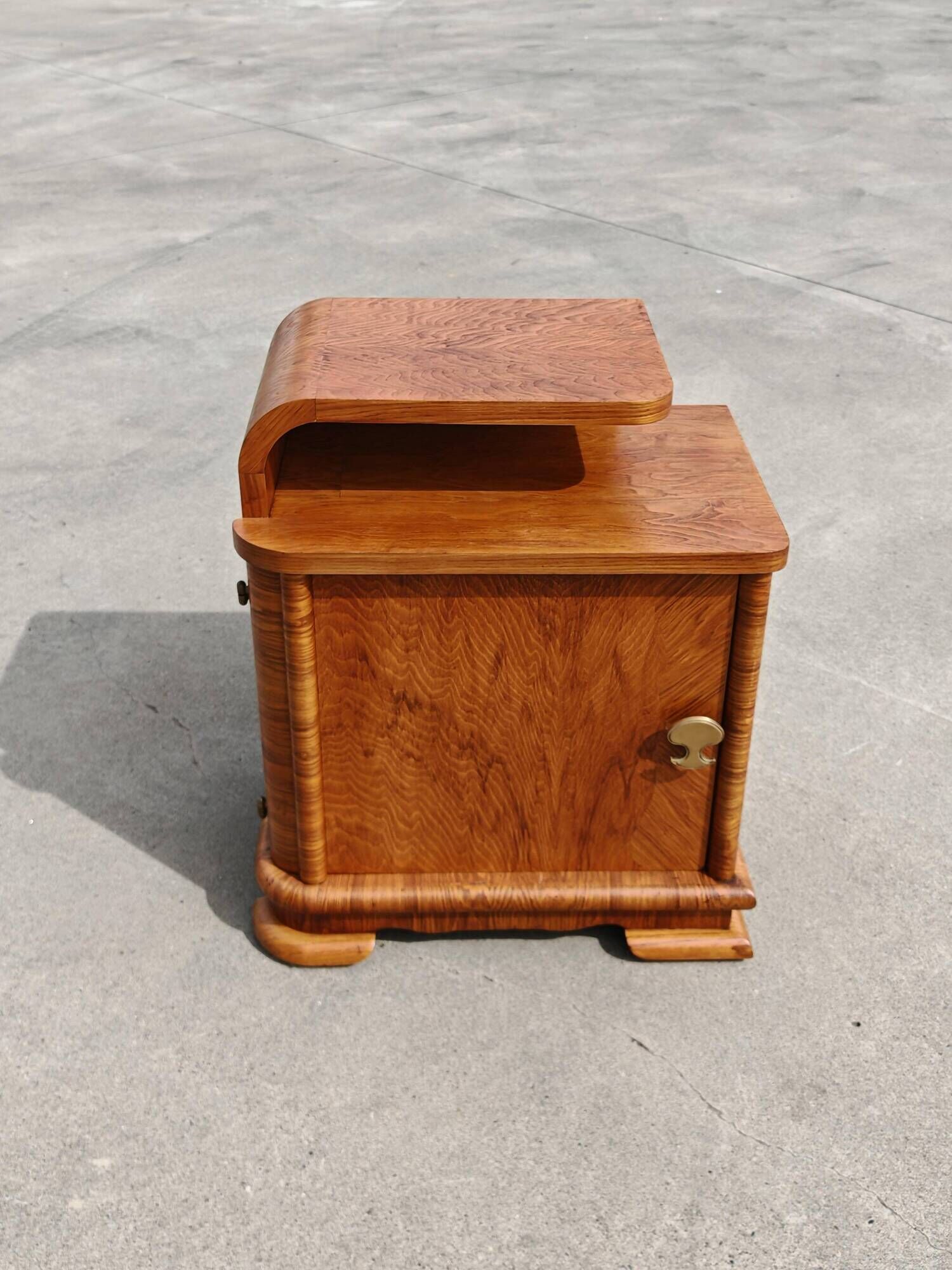 Pair of Art Deco bedside tables renovated in ash, 1930s.