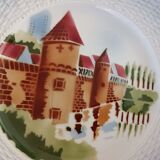 2 Saint Amand plates with castle decor