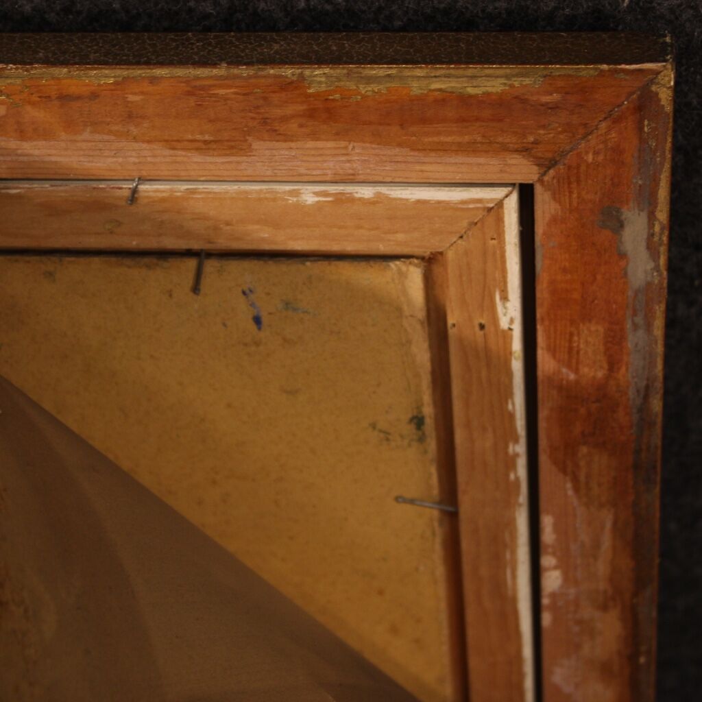 Italian signed countryside landscape painting from 20th century