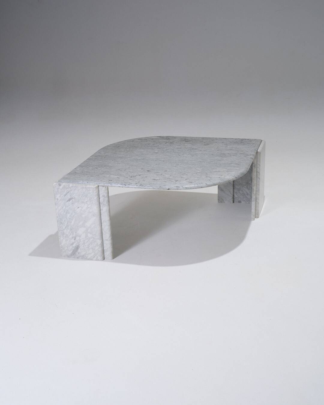 Gray Marble Drop-Shaped Coffee Table, 1980s