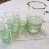 Orangeade service from the 1950s, sandblasted glass and gilding