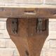 Brutalist console in solid wood worked with gouge & wrought iron, France 1950s