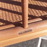 Pair of vintage bedsides in rattan and bamboo