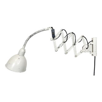 White Industrial Scissor Wall Lamp from Elektroinstala, 1960s