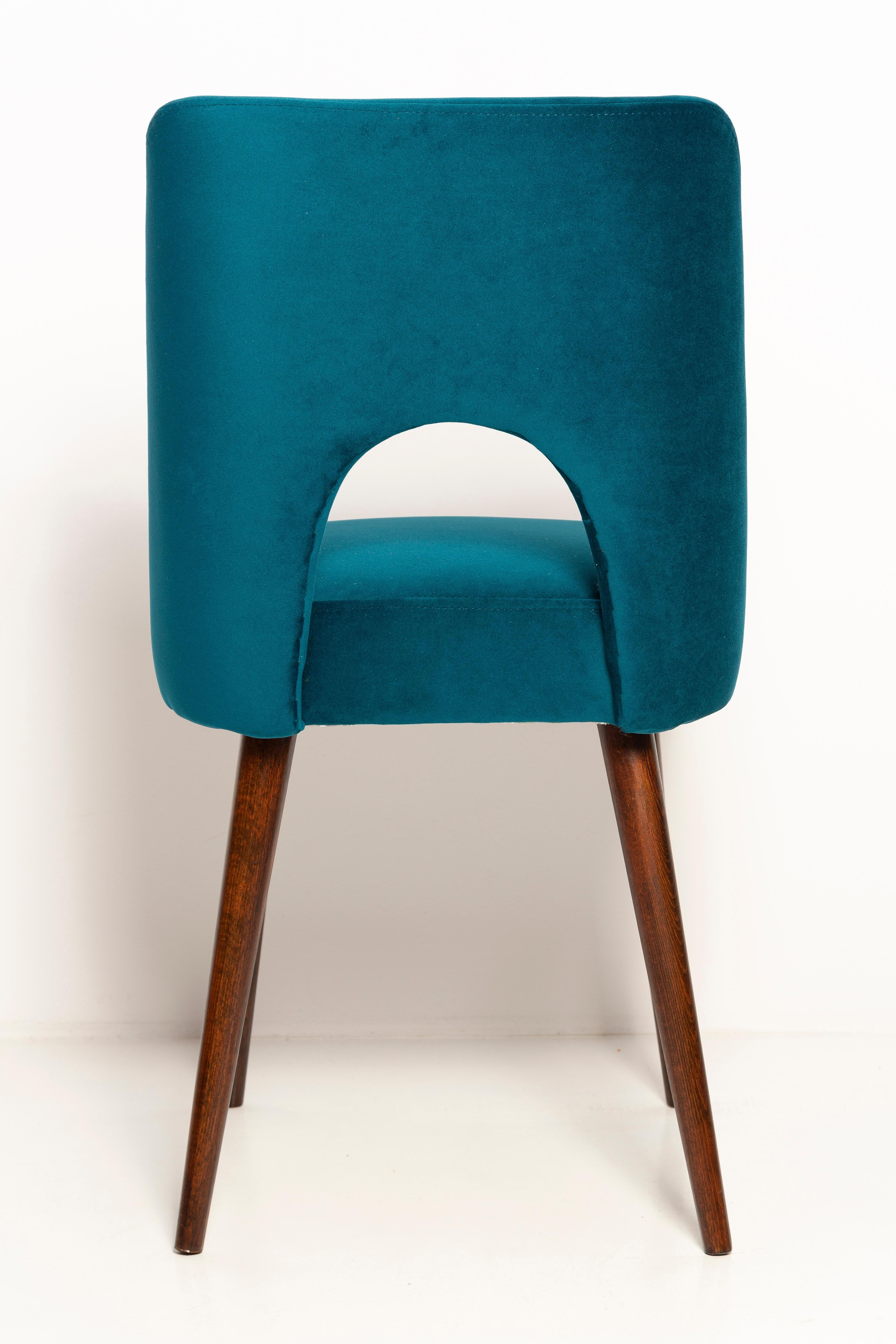 Chaise 'Shell' en Velours Vert Émeraude Milieu du Siècle, Europe, 1960s