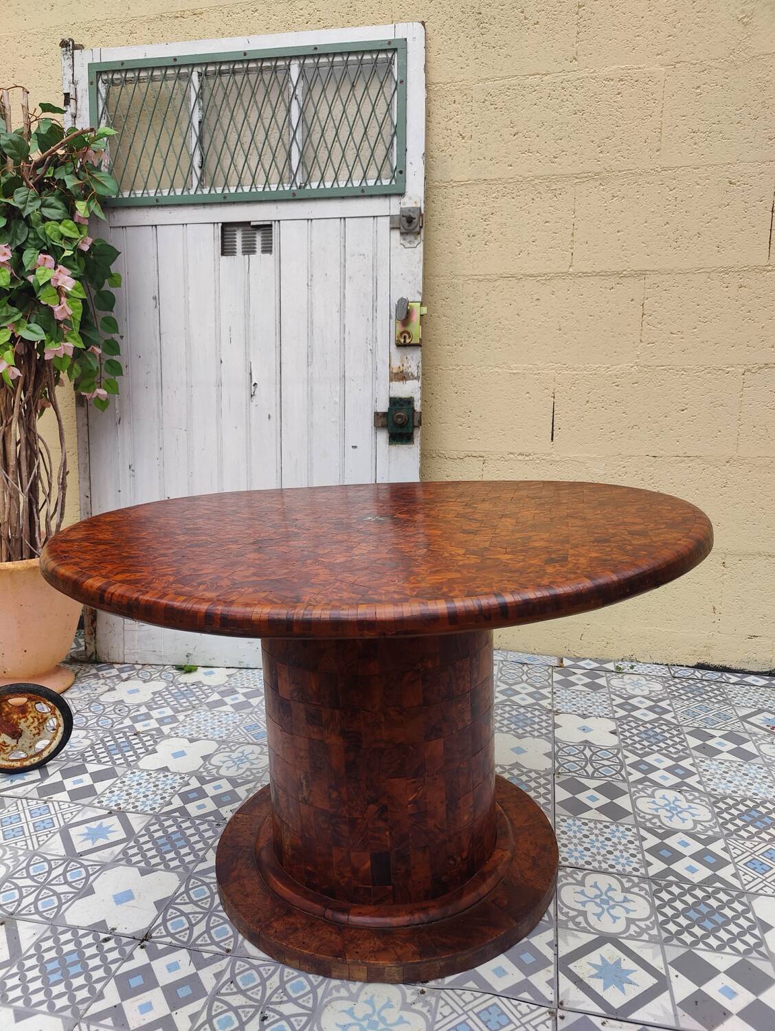 Thuya marquetry coffee table - Art Deco