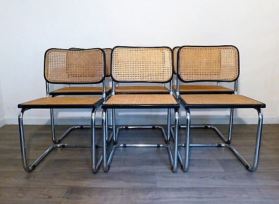 6 chairs Marcel Breuer b32 cesca, italy, 1970