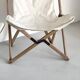 Chaises de jardin vintage en bois et toile blanche