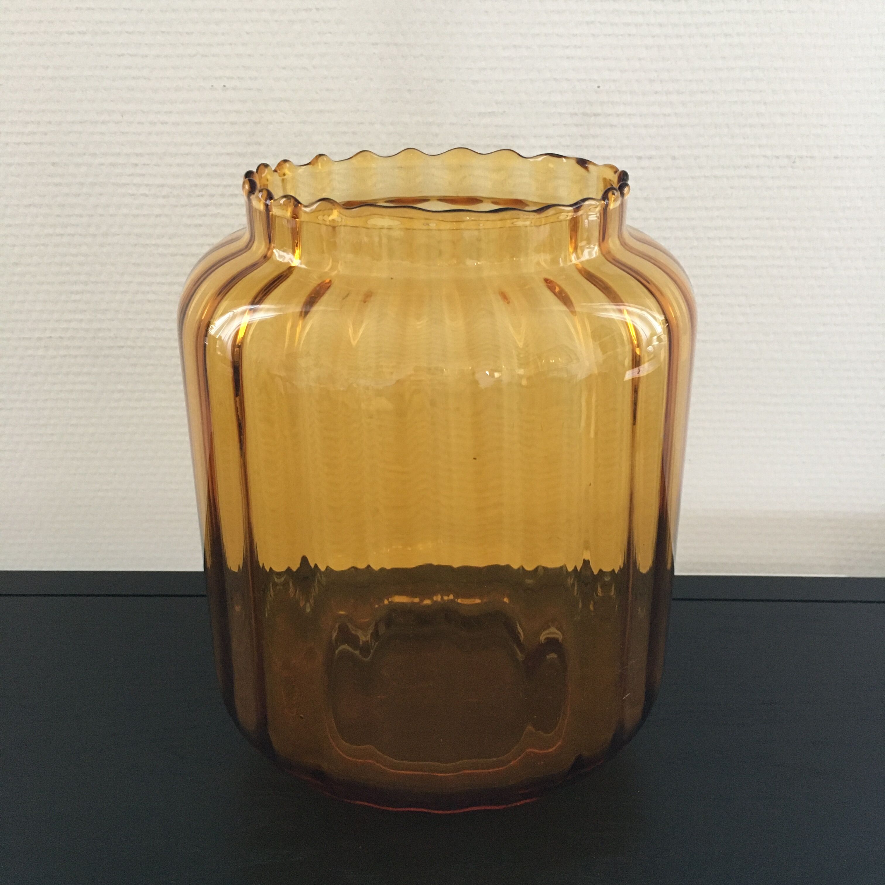 Scandinavian amber glass vase