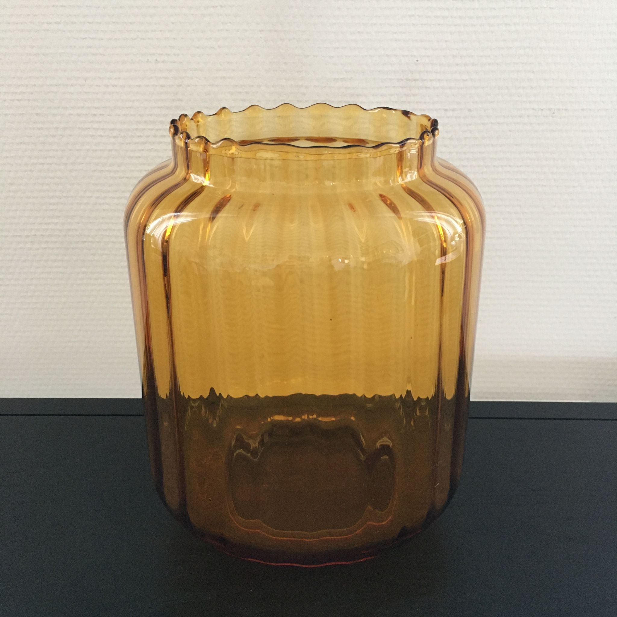 Scandinavian amber glass vase