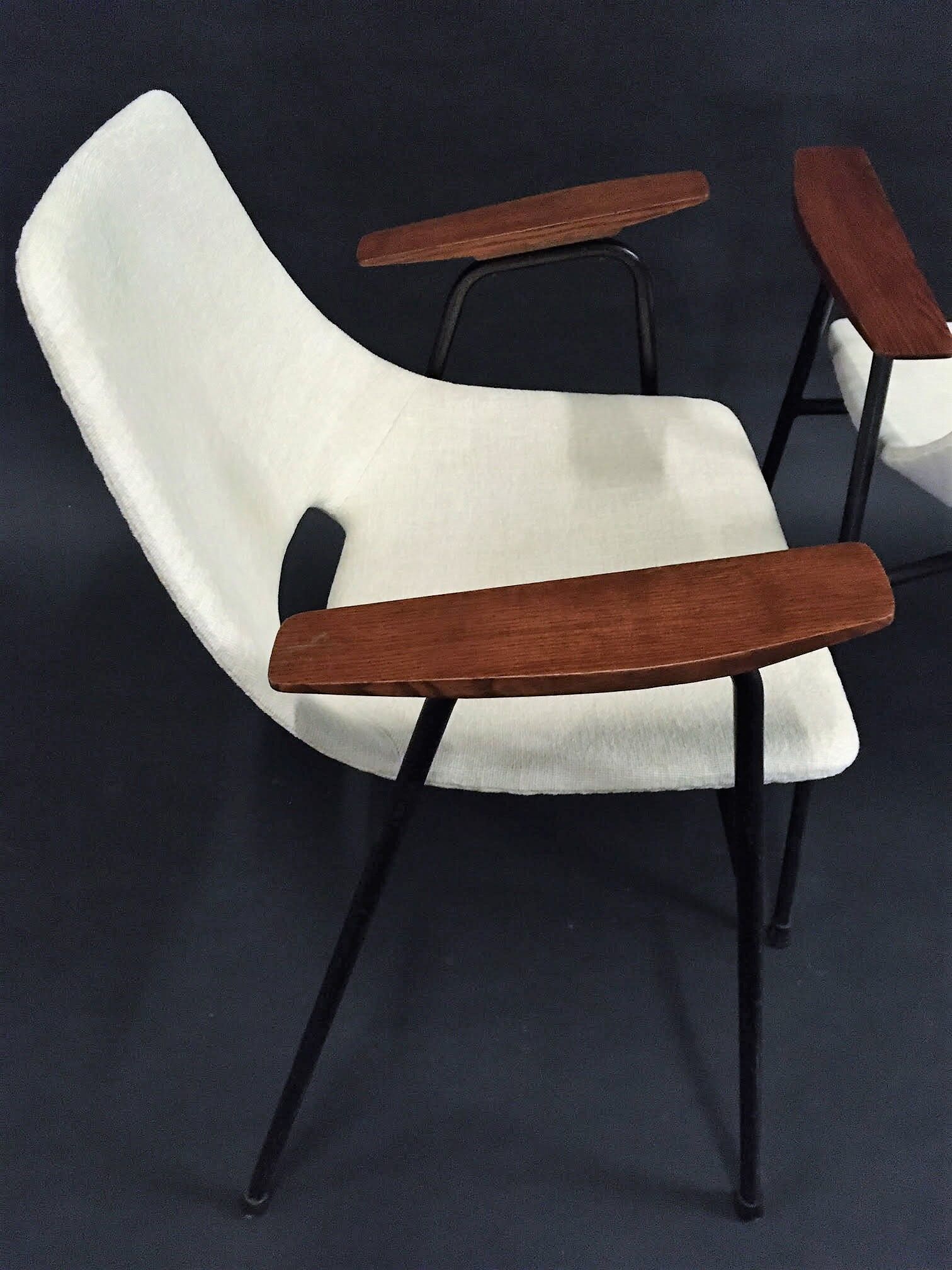 Pair of bridge armchairs, barrel model by Pierre Guariche, Steiner edition 1954