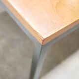 Vintage square modernist coffee table in teak and metal