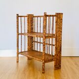 Folding speckled bamboo shelf