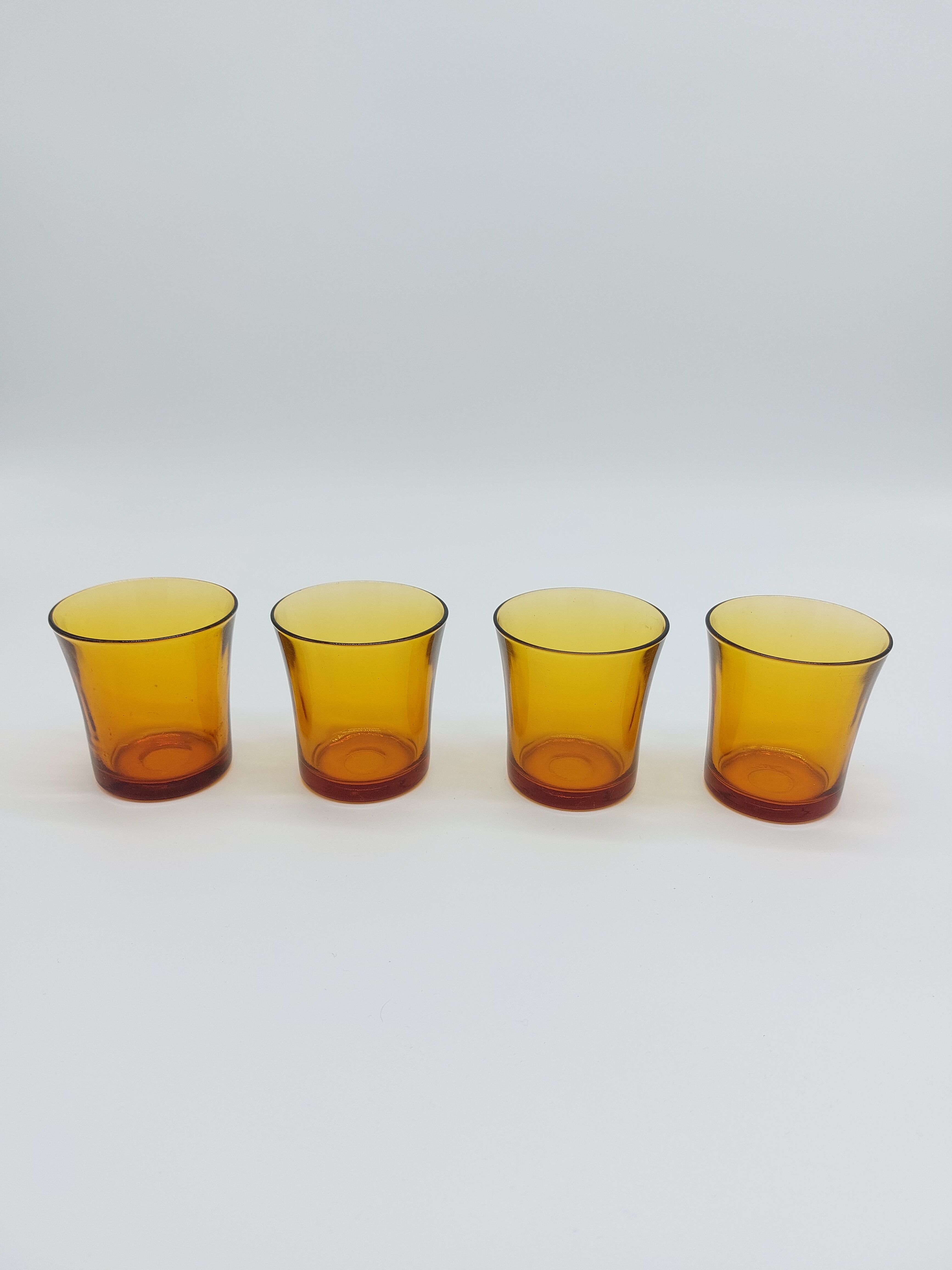 Set of 4 amber glasses
