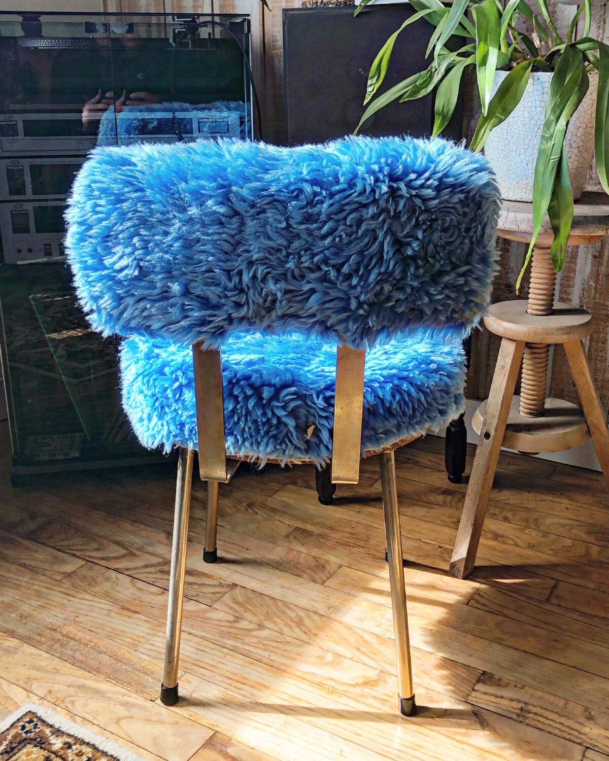 Moumoute chair 70 ́s pelfran sky blue