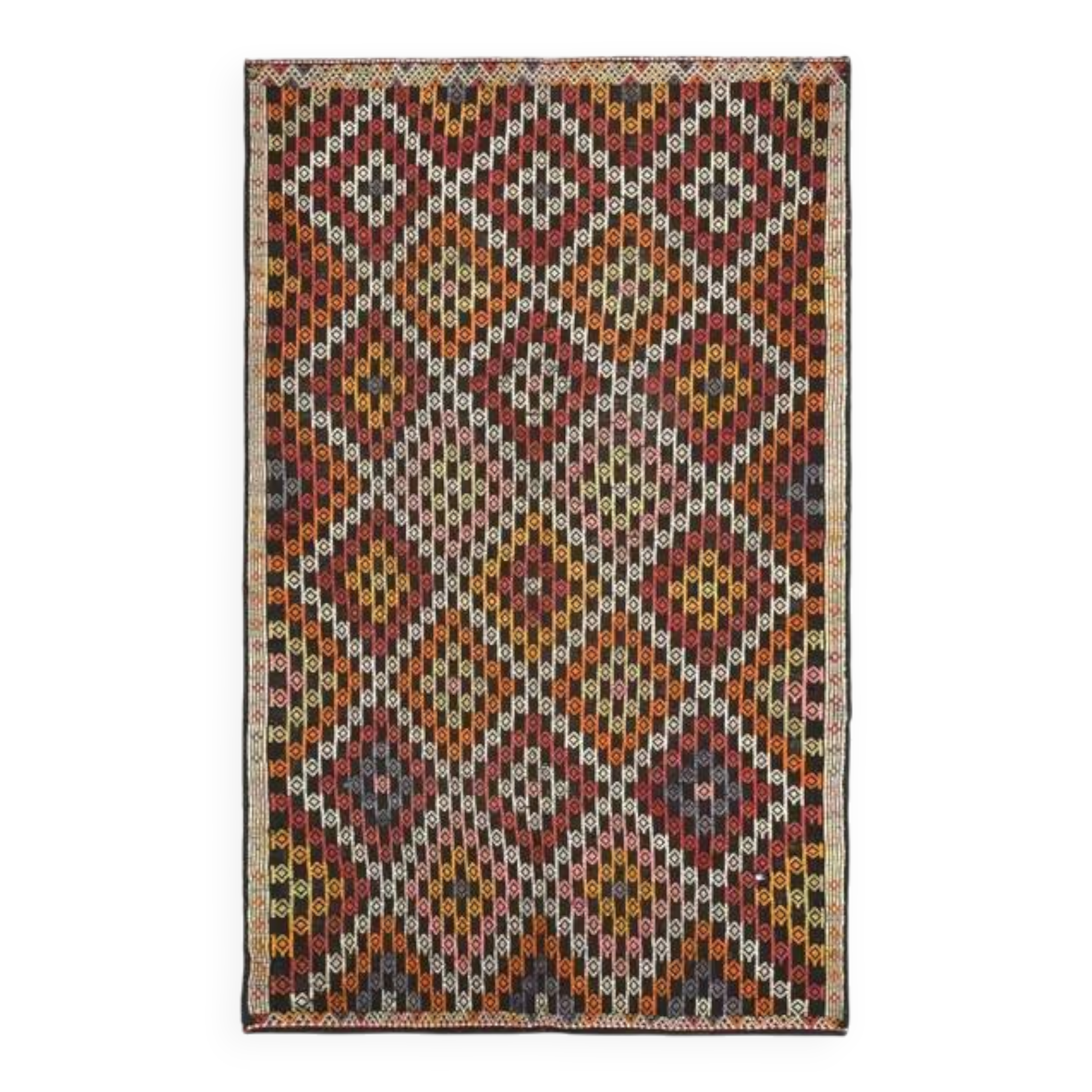 Vintage Turkish Oushak Handmade Wool Cotton Brown Area Rug 180x291