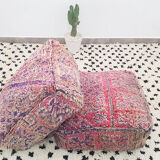 Set of 2 Moroccan poufs in carpets