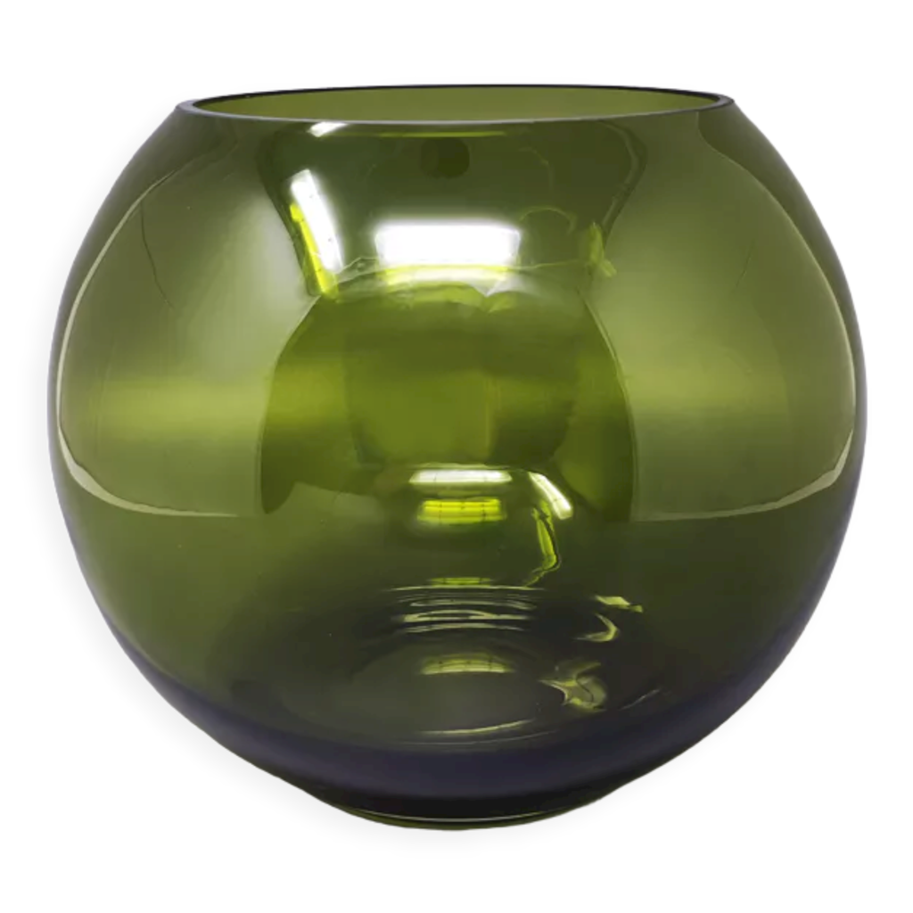 Vase vert des années 1960 par Flavio Poli. Fabriqué en Italie Selency