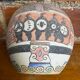 Antique Polychrome Ceramic Ball Vase Made in France Vintage