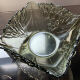 Empty cup pocket Art Deco molded crystal Czechoslovakia