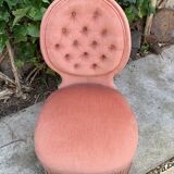 Vintage pink upholstered toad chair