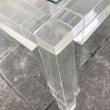 Plexiglass and glass coffee table "Les Invisibles de Marais" 1980