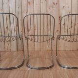 Series of 6 tubular steel chairs