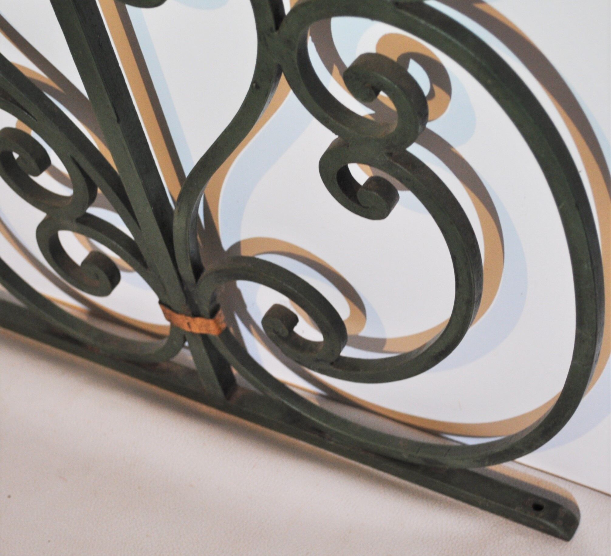 Pair of wrought iron interior grilles - mid-twentieth century