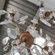 Small chandelier cage with pendants and brass frame louis XV style